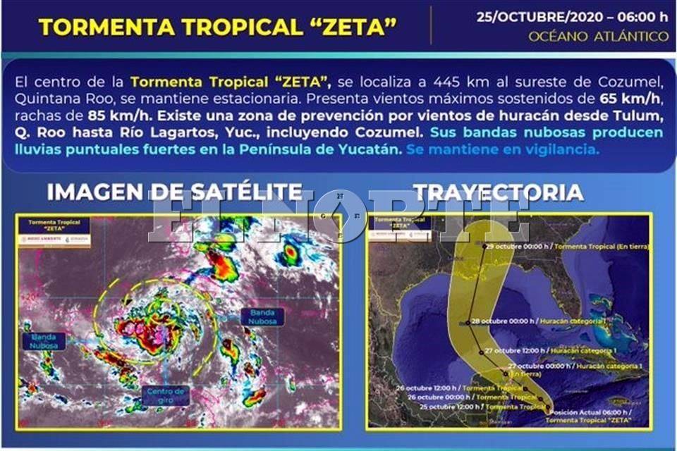 Se forma tormenta tropical 'Zeta' al sureste de Cozumel